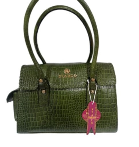 Classic Barrel Tote – Croc Textured Elegance